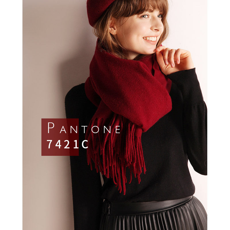 Women wool scarf thick solid scarf