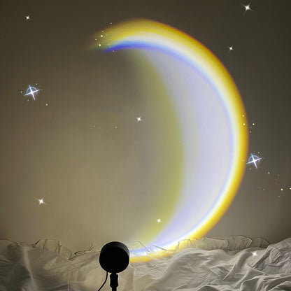 INS USB Moon Lamp LED Rainbow Neon Night Sunset Light Projector Photography Wall Atmosphere Lighting For Bedroom Home Decor