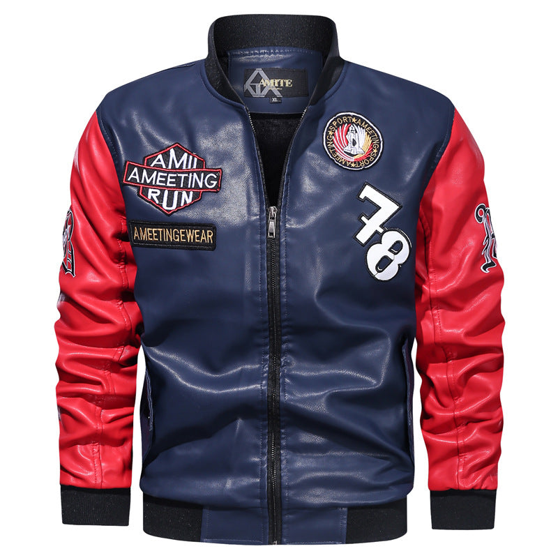 Men's Pu Jacket European And American Motorcycle Clothing Modern