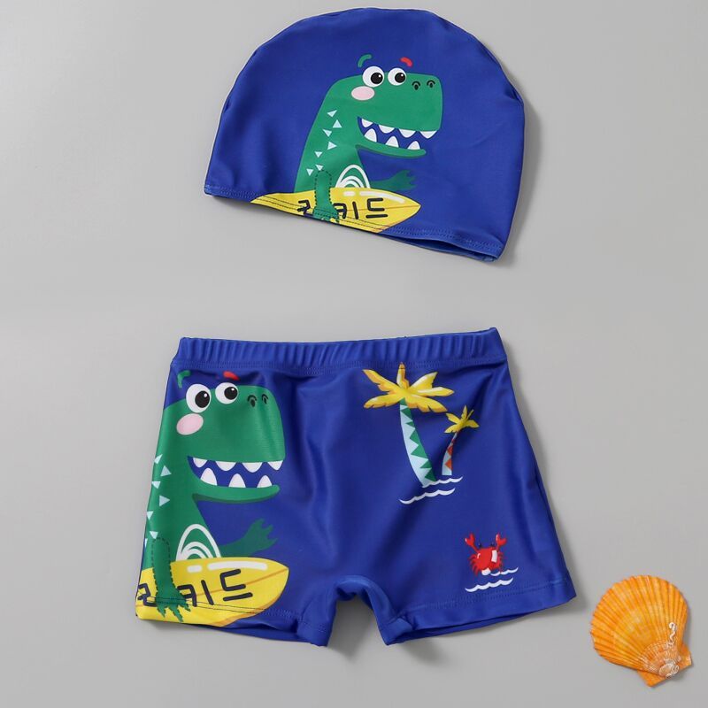 Children's Boys Comfortable Cute Print Swim Trunks Set