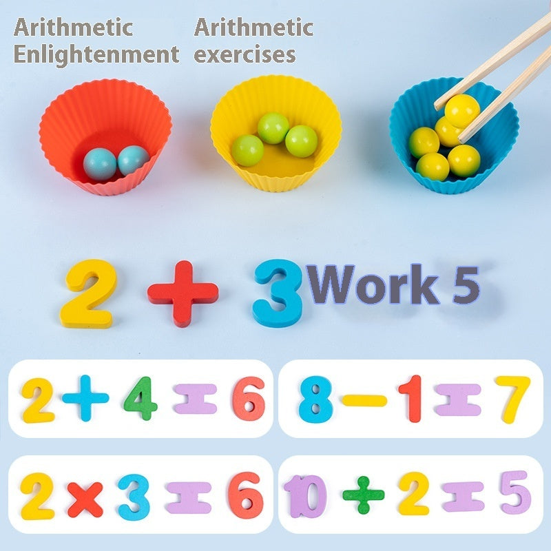 Child Clip Beads Arithmetic Game Medium And Large Class Toy Wooden