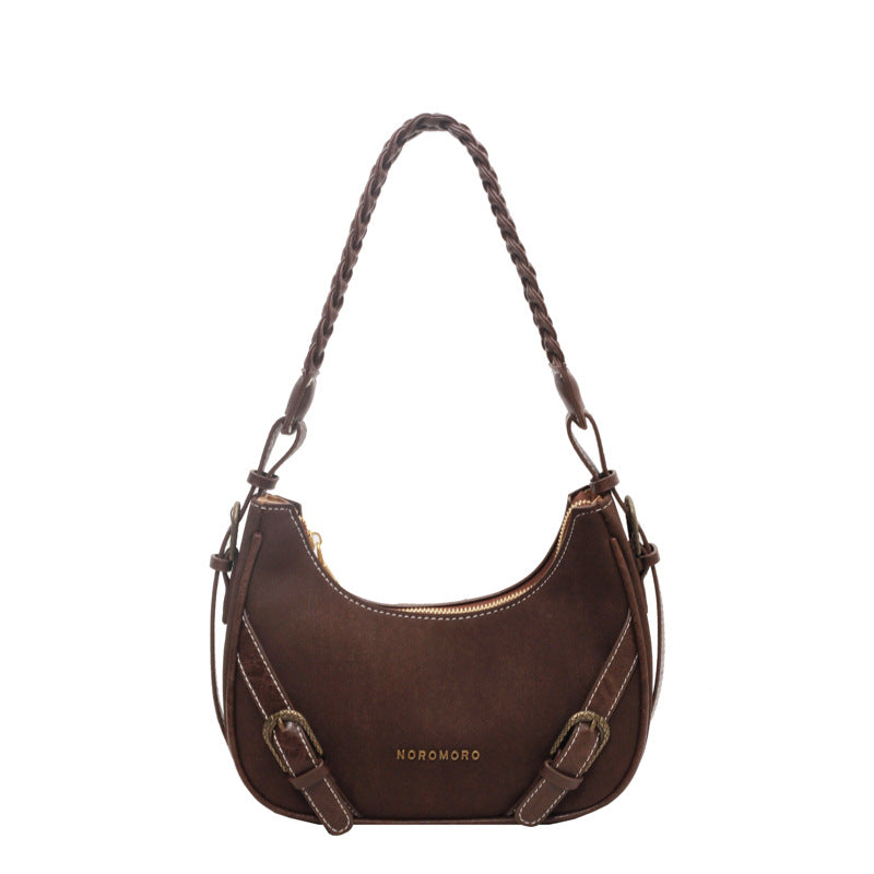 NOROMORO Retro Underarm Baguette Shoulder Bag