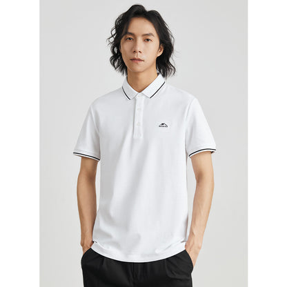 MOUNTAIN  Breathable Ice Silk Polo Short Sleeve Casual Polo Collar