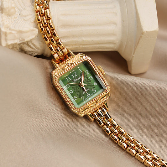 "Square Copper Accent Mid-Ancient Women's Watch"
