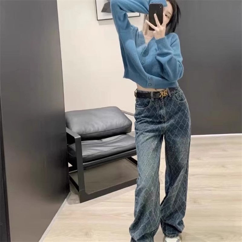 Women's High Waist Straight Loose Wide Leg Jeans