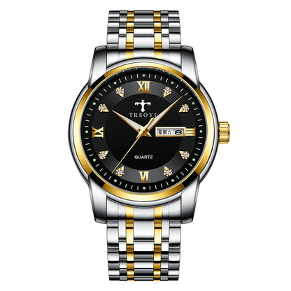 Casual Fashion Watch Calendar Luminous Waterproof Men's Quartz Watch