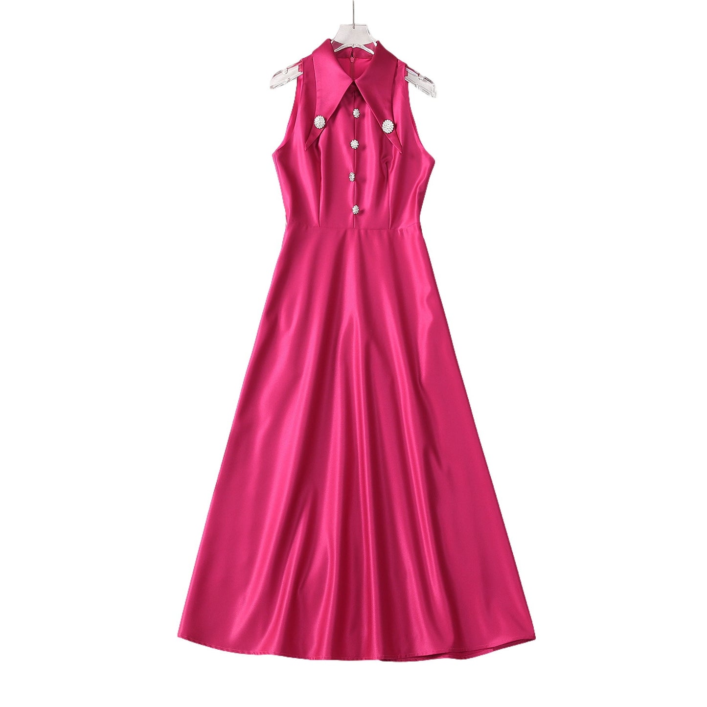 Rhinestone Buckle Sleeveless shoulder Fashion Dress