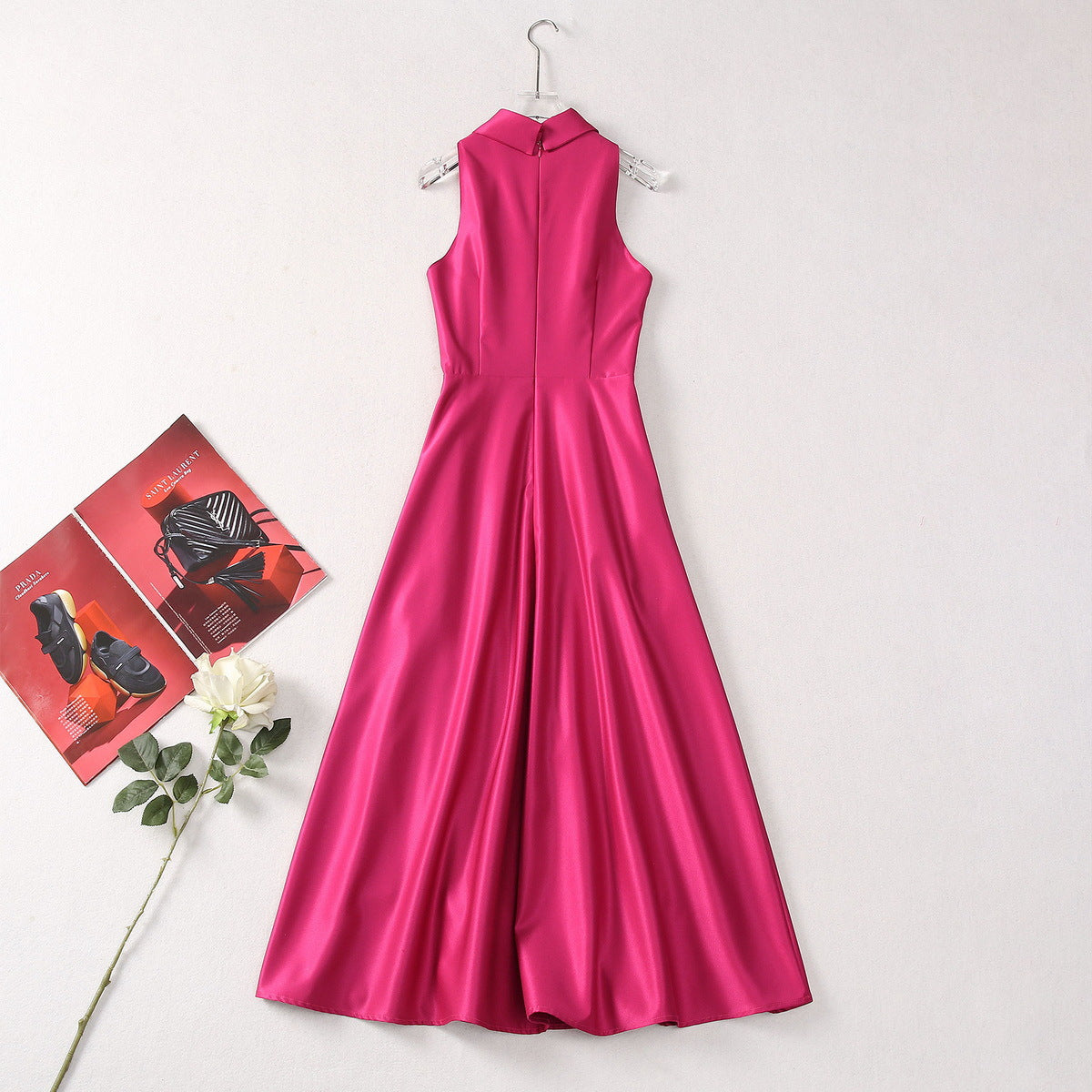 Rhinestone Buckle Sleeveless shoulder Fashion Dress