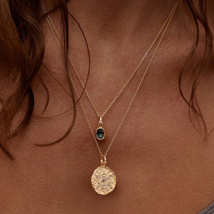 Stone Necklace Love Pendant Moon Stone