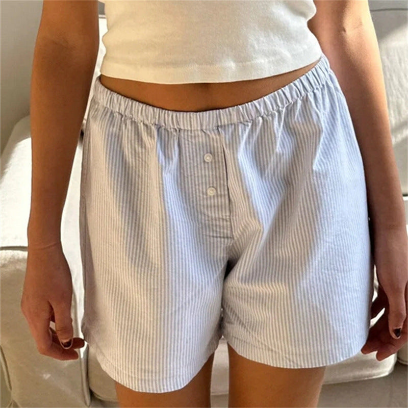 Women's Fashion Pinstripe Stitching Shorts
