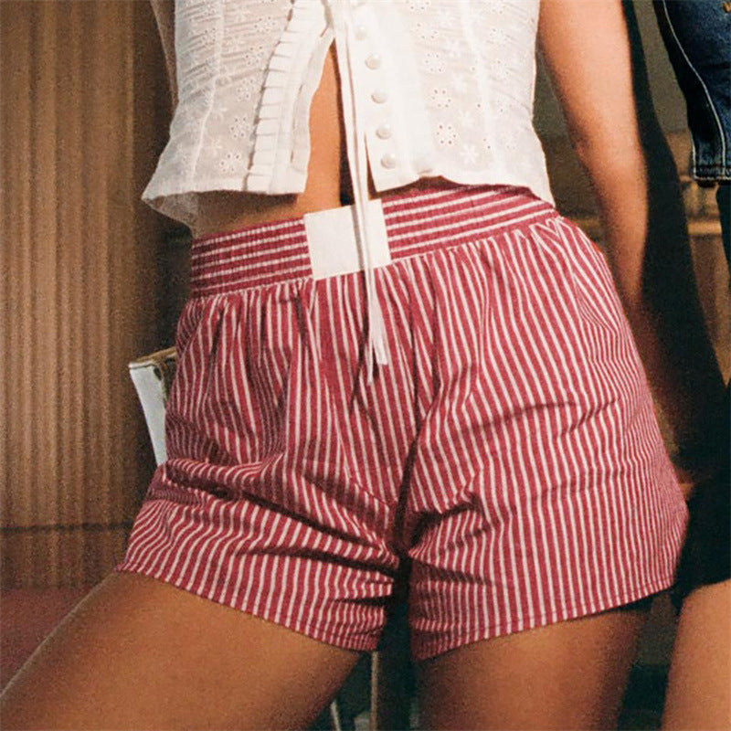 Women's Fashion Pinstripe Stitching Shorts