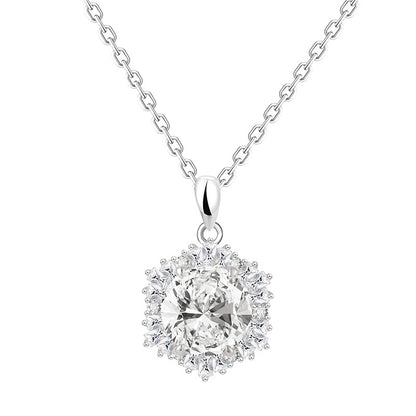 Snowflake S925 Sterling Silver Necklace For Women Special Interest Light Luxury