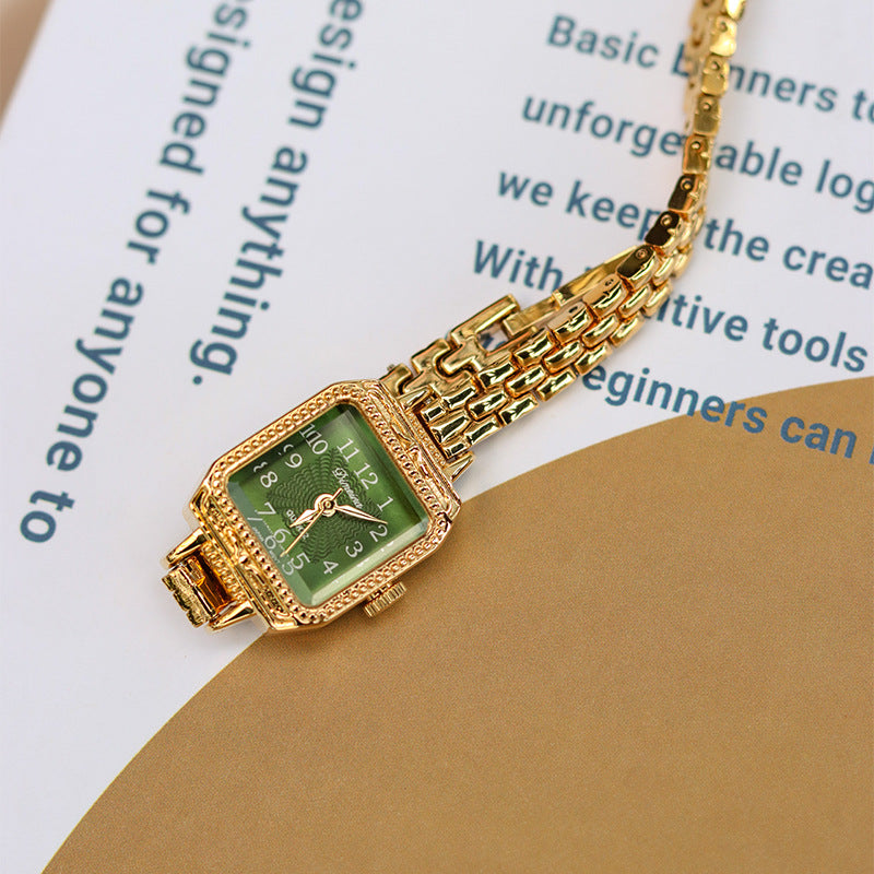"Square Copper Accent Mid-Ancient Women's Watch"