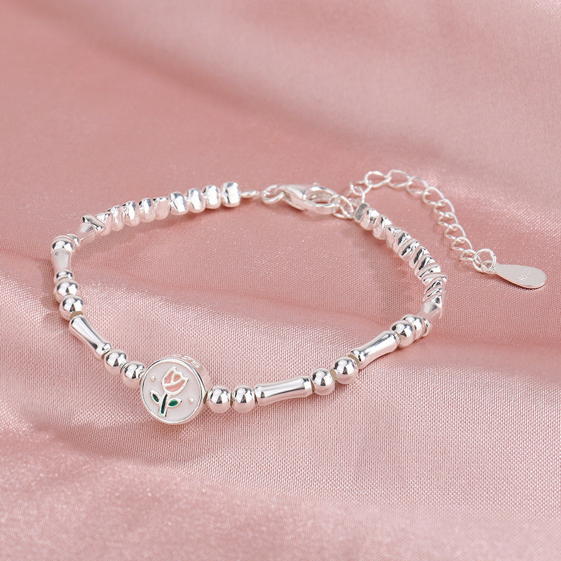 Women's Fashion Silver Tulip Bracelet