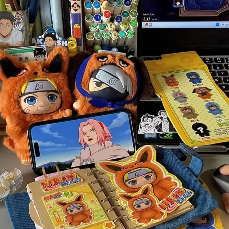 Top Toy × Eaki Naruto Cute Beast Party Blind Box Figure Keychain Charm Naruto & Sasuke Collectible Toys Trendy Blind Box