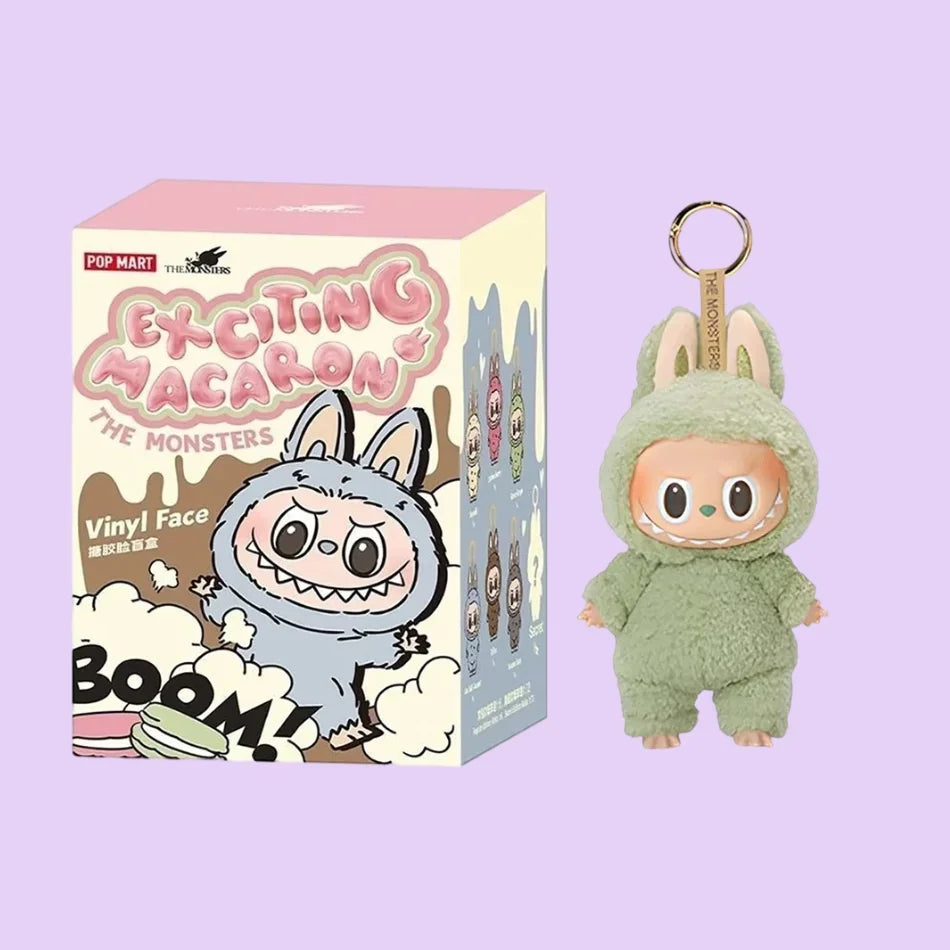 For Labubu The Monsters Doll Blind Box Heart-Moving Macaron Mokoko Anime Figures Guess Bag Hanging Pendant Xmas Birthday Gift