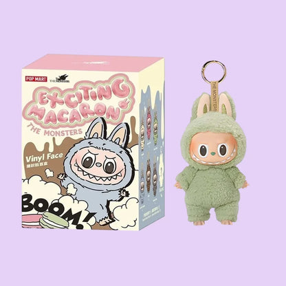 For Labubu The Monsters Doll Blind Box Heart-Moving Macaron Mokoko Anime Figures Guess Bag Hanging Pendant Xmas Birthday Gift