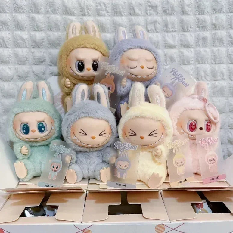 For Labubu The Monsters Doll Blind Box Heart-Moving Macaron Mokoko Anime Figures Guess Bag Hanging Pendant Xmas Birthday Gift