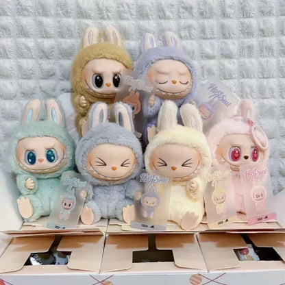 For Labubu The Monsters Doll Blind Box Heart-Moving Macaron Mokoko Anime Figures Guess Bag Hanging Pendant Xmas Birthday Gift
