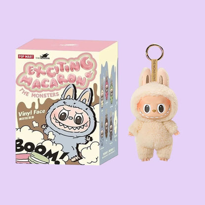 For Labubu The Monsters Doll Blind Box Heart-Moving Macaron Mokoko Anime Figures Guess Bag Hanging Pendant Xmas Birthday Gift