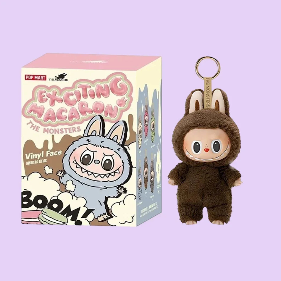 For Labubu The Monsters Doll Blind Box Heart-Moving Macaron Mokoko Anime Figures Guess Bag Hanging Pendant Xmas Birthday Gift