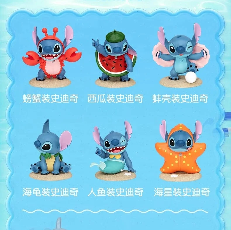 Official Lilo & Stitch Summer Series Blind Box - Beach Day Stitch Figures By Beast Kingdom Tropical Outfit Variants