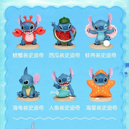 Official Lilo & Stitch Summer Series Blind Box - Beach Day Stitch Figures By Beast Kingdom Tropical Outfit Variants