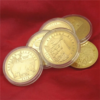 African Wildlife Gold Plated Coin