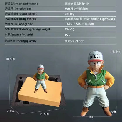 Dragon Ball Z Son Gohan Action Figure 13cm with Little Krillin PVC Collectible Model Statue Doll for Adventure Toy Gift