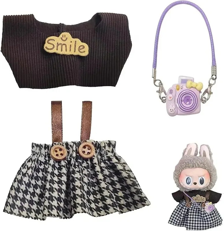 Roupas de boneca de 17 cm, roupa labubu, conjunto de roupas de boneca labubu de 17 cm, roupas de boneca de 17 cm para bonecas la