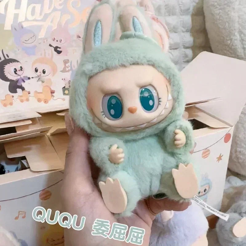 For Labubu The Monsters Doll Blind Box Heart-Moving Macaron Mokoko Anime Figures Guess Bag Hanging Pendant Xmas Birthday Gift