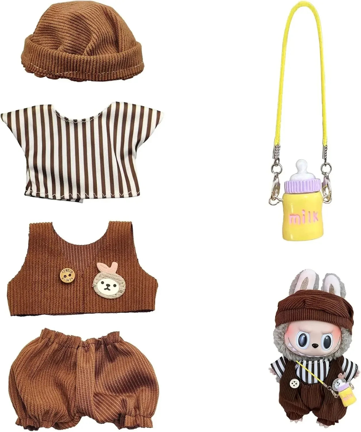 Roupas de boneca de 17 cm, roupa labubu, conjunto de roupas de boneca labubu de 17 cm, roupas de boneca de 17 cm para bonecas la
