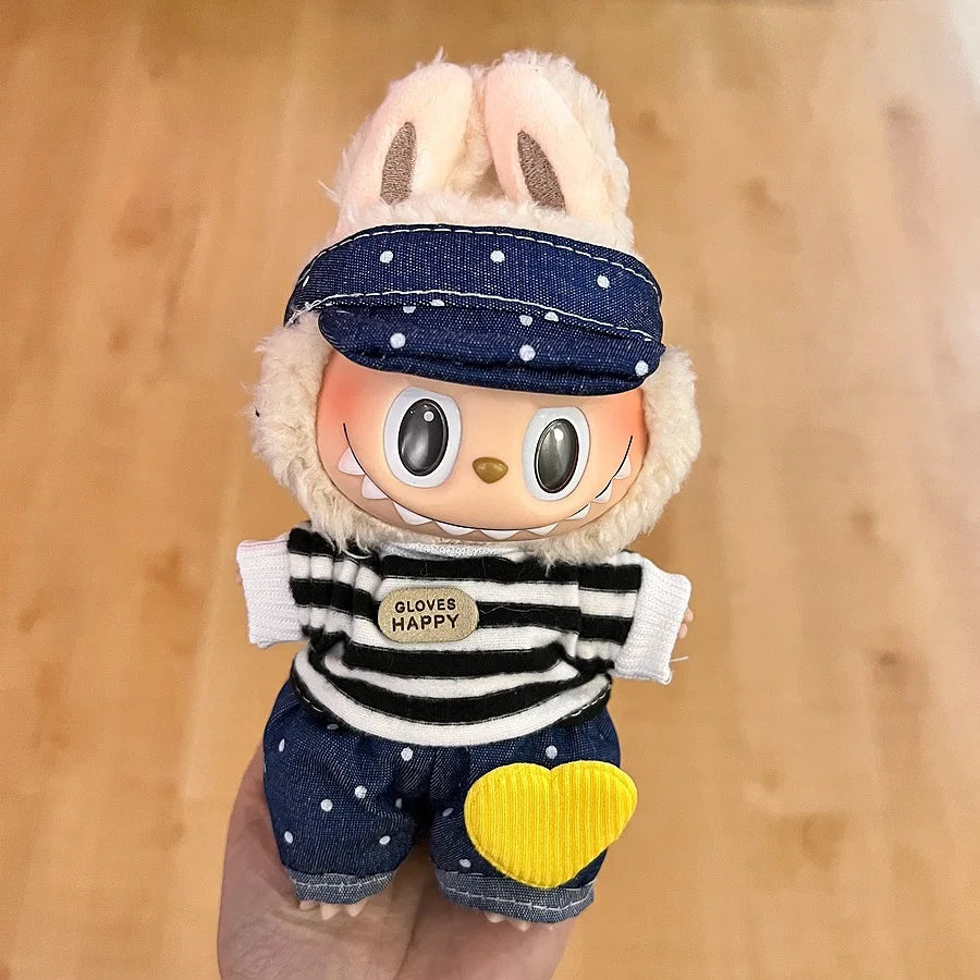 Roupas de boneca de 17 cm, roupa labubu, conjunto de roupas de boneca labubu de 17 cm, roupas de boneca de 17 cm para bonecas la