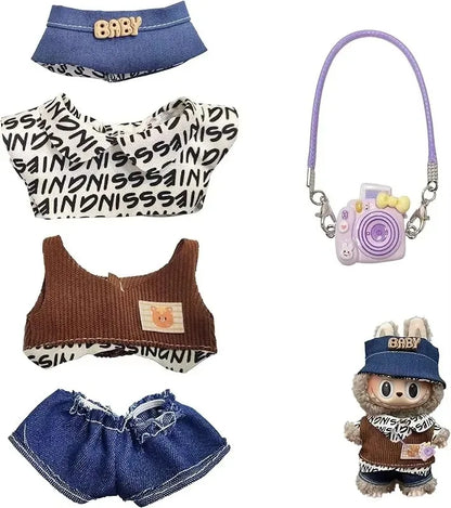 Roupas de boneca de 17 cm, roupa labubu, conjunto de roupas de boneca labubu de 17 cm, roupas de boneca de 17 cm para bonecas la