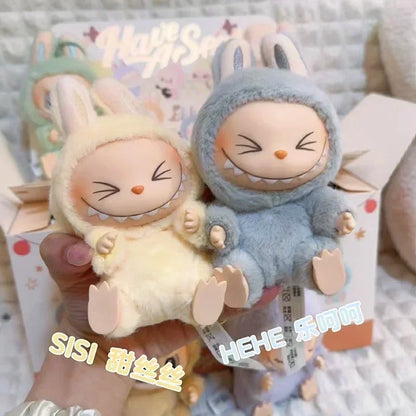 For Labubu The Monsters Doll Blind Box Heart-Moving Macaron Mokoko Anime Figures Guess Bag Hanging Pendant Xmas Birthday Gift