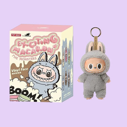 For Labubu The Monsters Doll Blind Box Heart-Moving Macaron Mokoko Anime Figures Guess Bag Hanging Pendant Xmas Birthday Gift