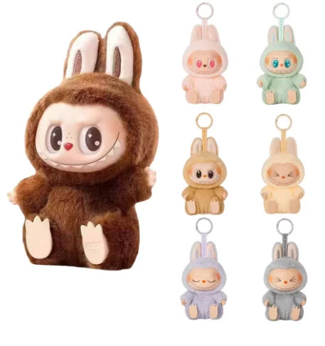 For Labubu The Monsters Doll Blind Box Heart-Moving Macaron Mokoko Anime Figures Guess Bag Hanging Pendant Xmas Birthday Gift