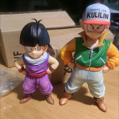 Dragon Ball Z Son Gohan Action Figure 13cm with Little Krillin PVC Collectible Model Statue Doll for Adventure Toy Gift