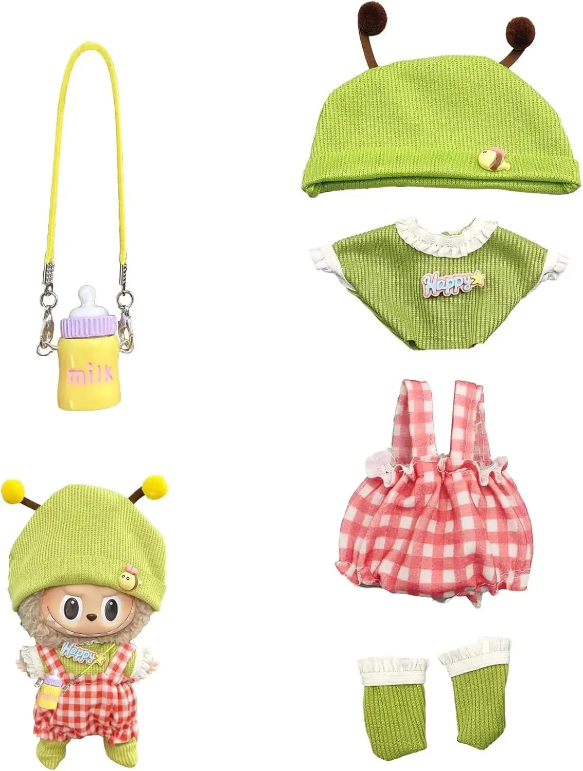 Roupas de boneca de 17 cm, roupa labubu, conjunto de roupas de boneca labubu de 17 cm, roupas de boneca de 17 cm para bonecas la