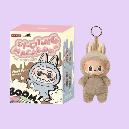 For Labubu The Monsters Doll Blind Box Heart-Moving Macaron Mokoko Anime Figures Guess Bag Hanging Pendant Xmas Birthday Gift