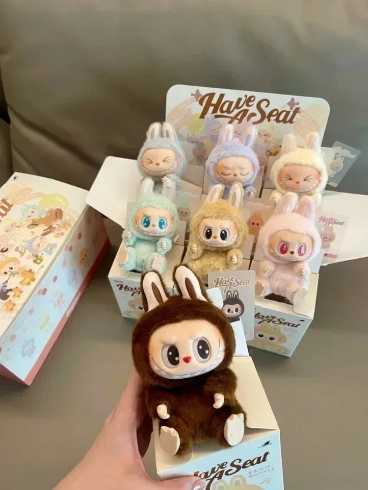 For Labubu The Monsters Doll Blind Box Heart-Moving Macaron Mokoko Anime Figures Guess Bag Hanging Pendant Xmas Birthday Gift