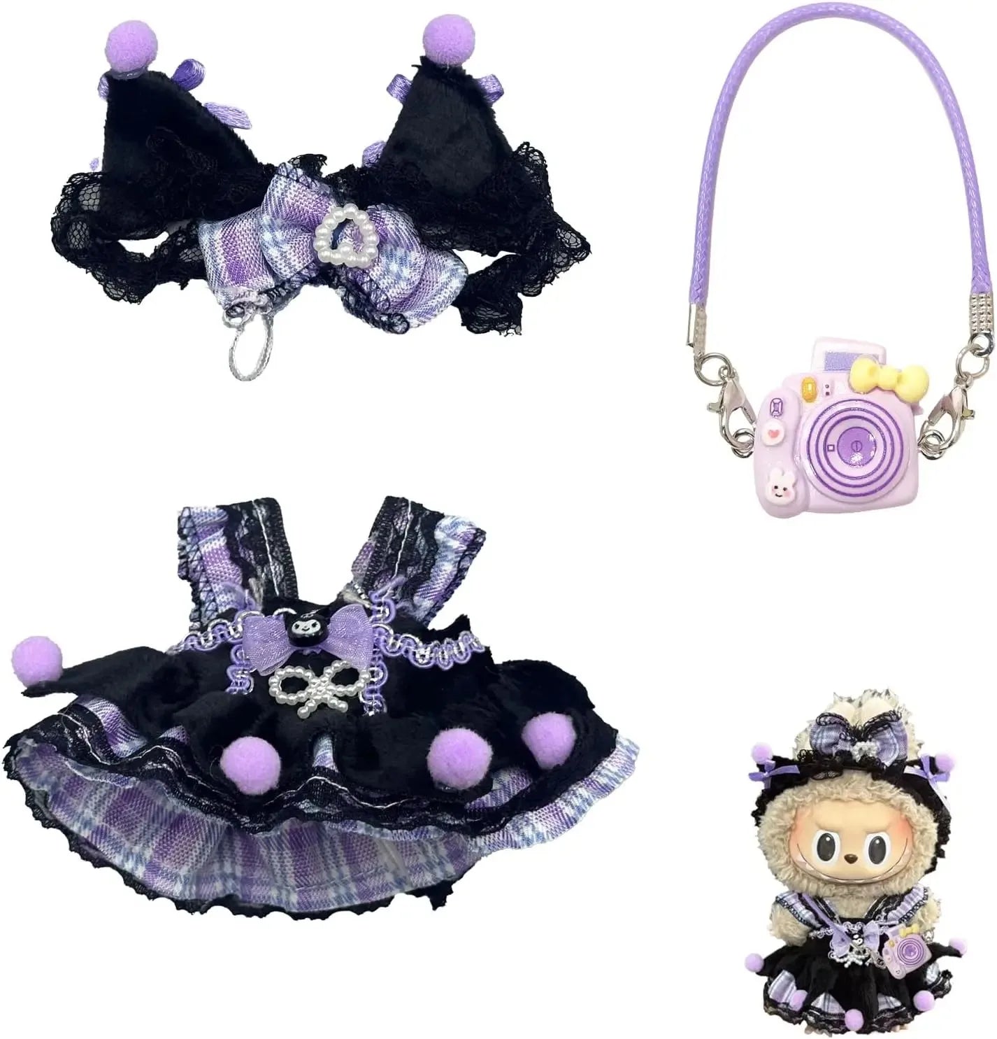 Roupas de boneca de 17 cm, roupa labubu, conjunto de roupas de boneca labubu de 17 cm, roupas de boneca de 17 cm para bonecas la