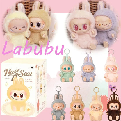 For Labubu The Monsters Doll Blind Box Heart-Moving Macaron Mokoko Anime Figures Guess Bag Hanging Pendant Xmas Birthday Gift