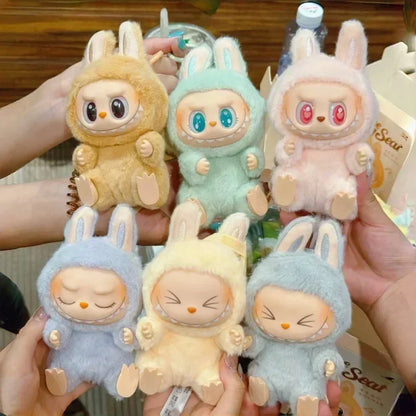 For Labubu The Monsters Doll Blind Box Heart-Moving Macaron Mokoko Anime Figures Guess Bag Hanging Pendant Xmas Birthday Gift