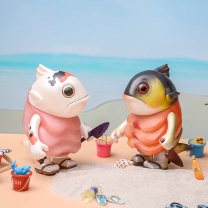 Bean Boss Aquatic Series - Collectible Tuna, Orca & Salmon Figures Cute Mini Whale Model Set, Japanese-Style Vinyl Art Toys