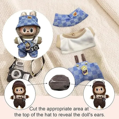 Roupas de boneca de 17 cm, roupa labubu, conjunto de roupas de boneca labubu de 17 cm, roupas de boneca de 17 cm para bonecas la