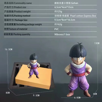 Dragon Ball Z Son Gohan Action Figure 13cm with Little Krillin PVC Collectible Model Statue Doll for Adventure Toy Gift