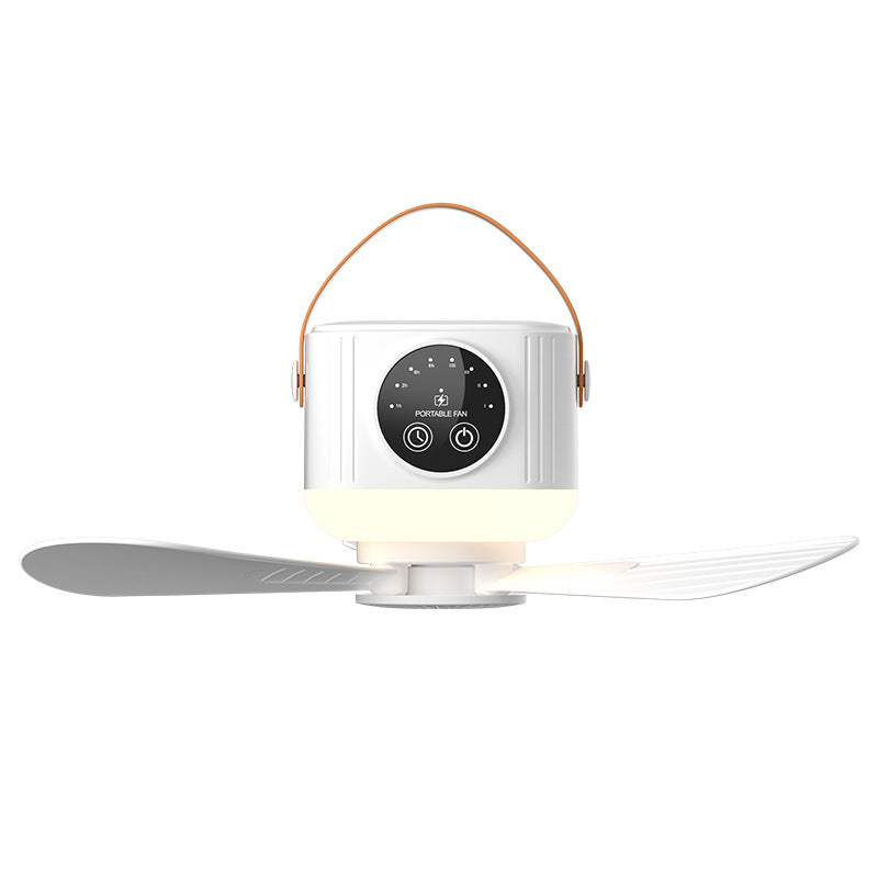 Multifunctional Light Small Ceiling Fan Outdoor Camping USB Rechargeable Fan