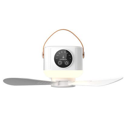 Multifunctional Light Small Ceiling Fan Outdoor Camping USB Rechargeable Fan