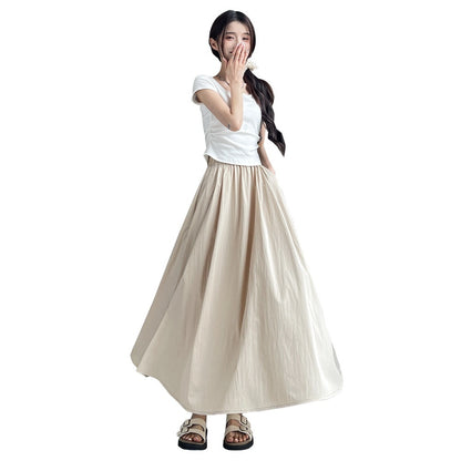 Summer High Waist A- Line Slimming Pleated Dress